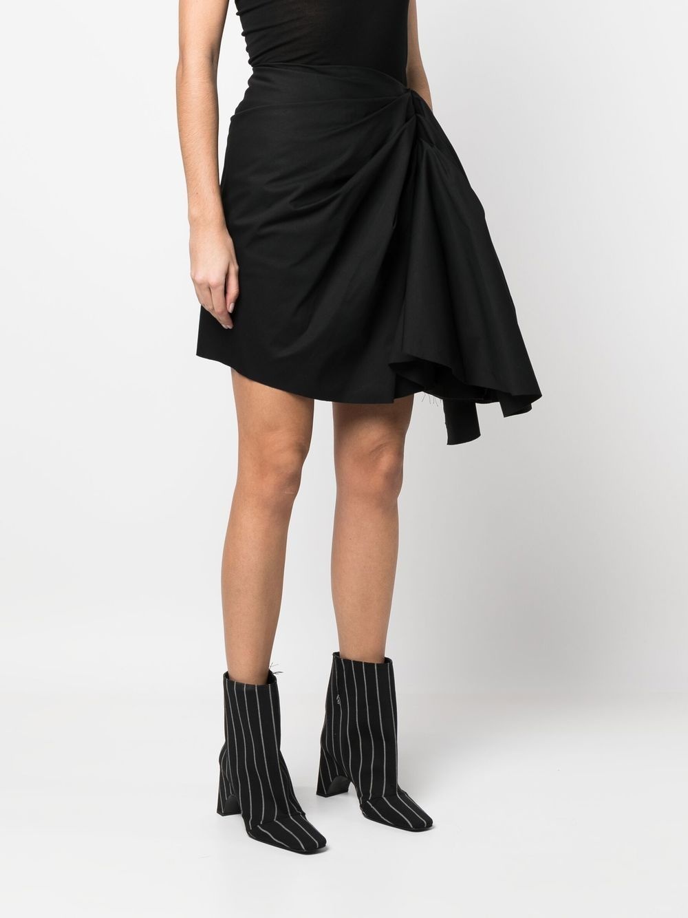 draped cotton mini skirt - 3