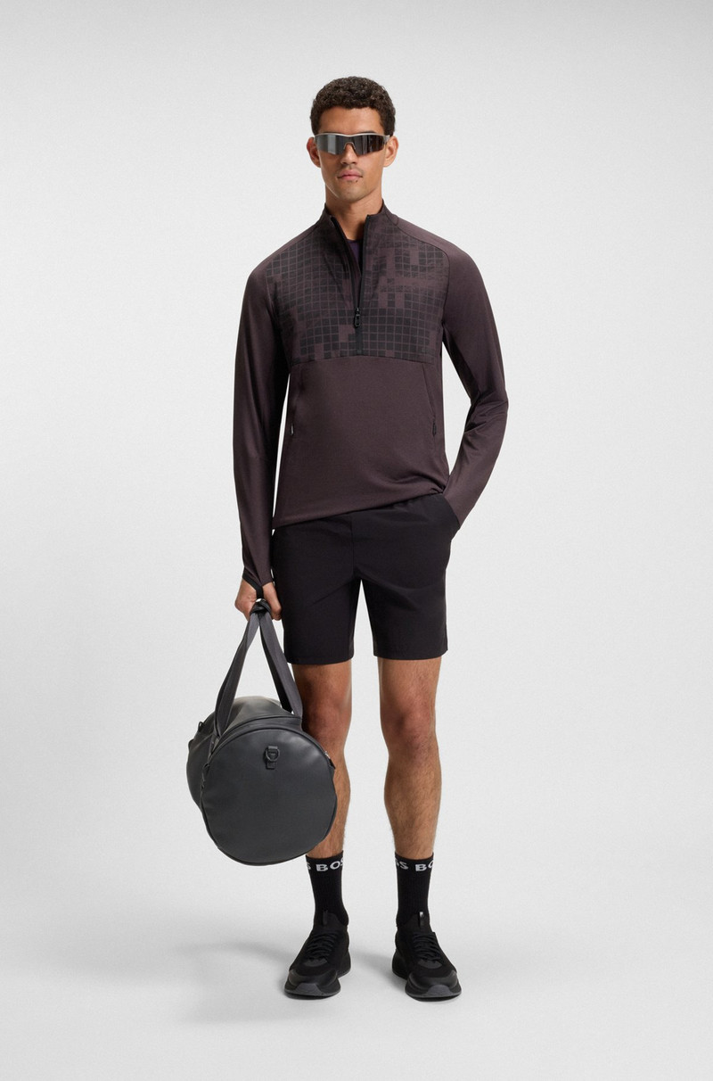 BOSS ACTIVE HALF-ZIP SWEATSHIRT IN PRINTED QUICK-DRY FABRIC outlook