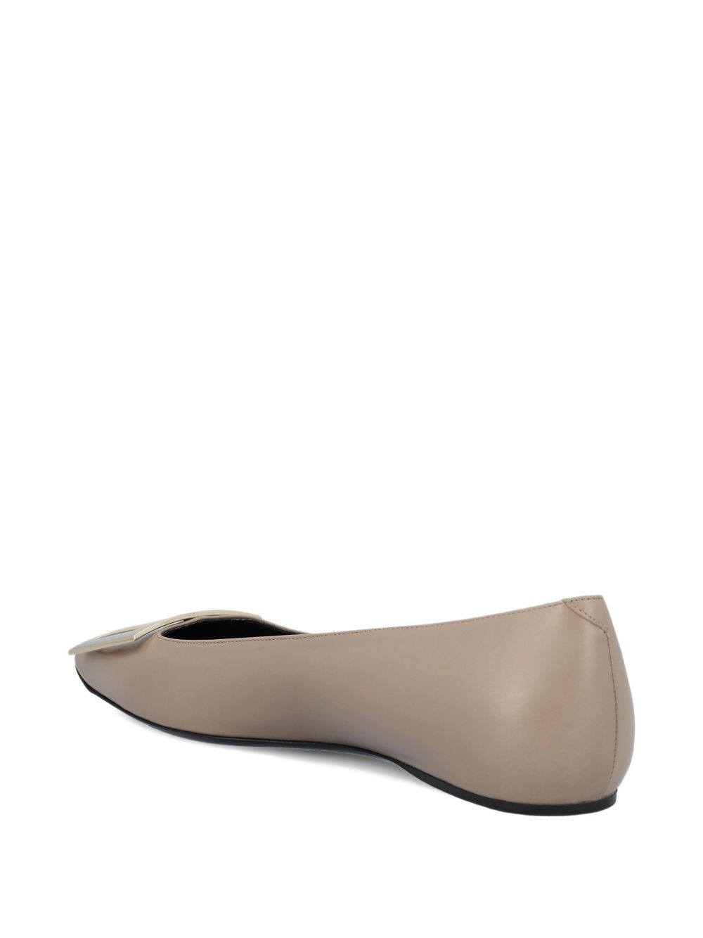 square-toe buckle-embellished ballet flats - 3