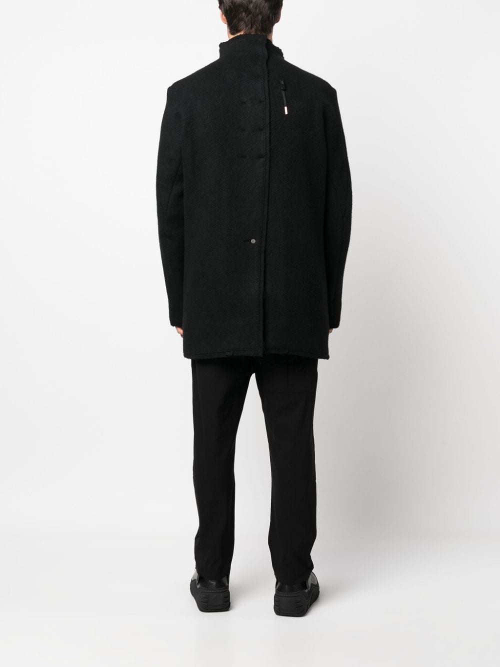 high-neck virgin-wool coat - 5