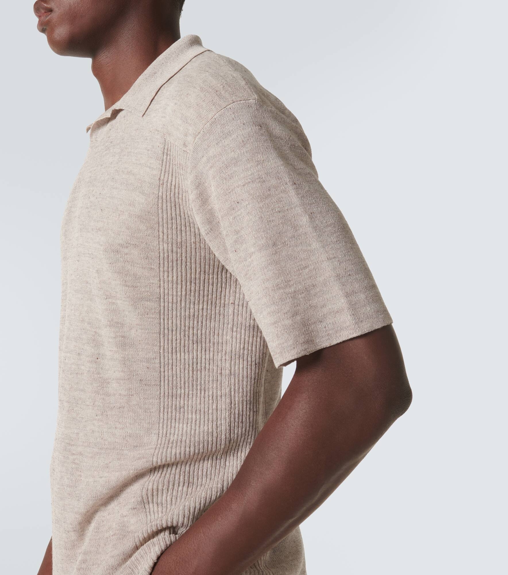 Reggie linen-blend polo shirt - 5