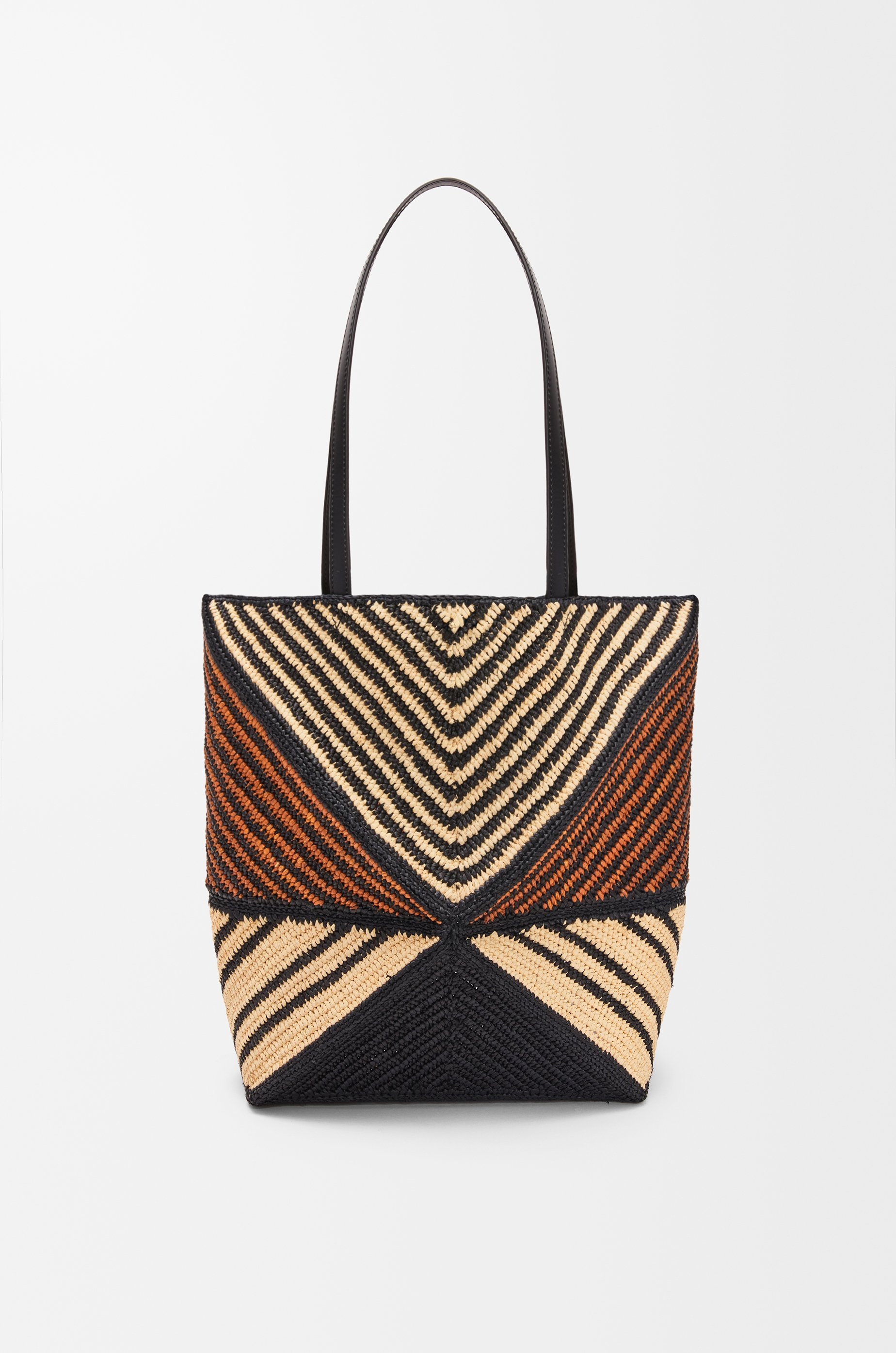 Puzzle Fold Tote in raffia - 8