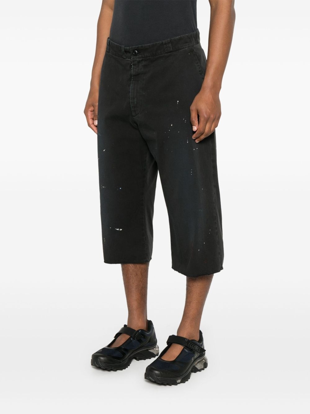paint splatter-detail shorts - 3