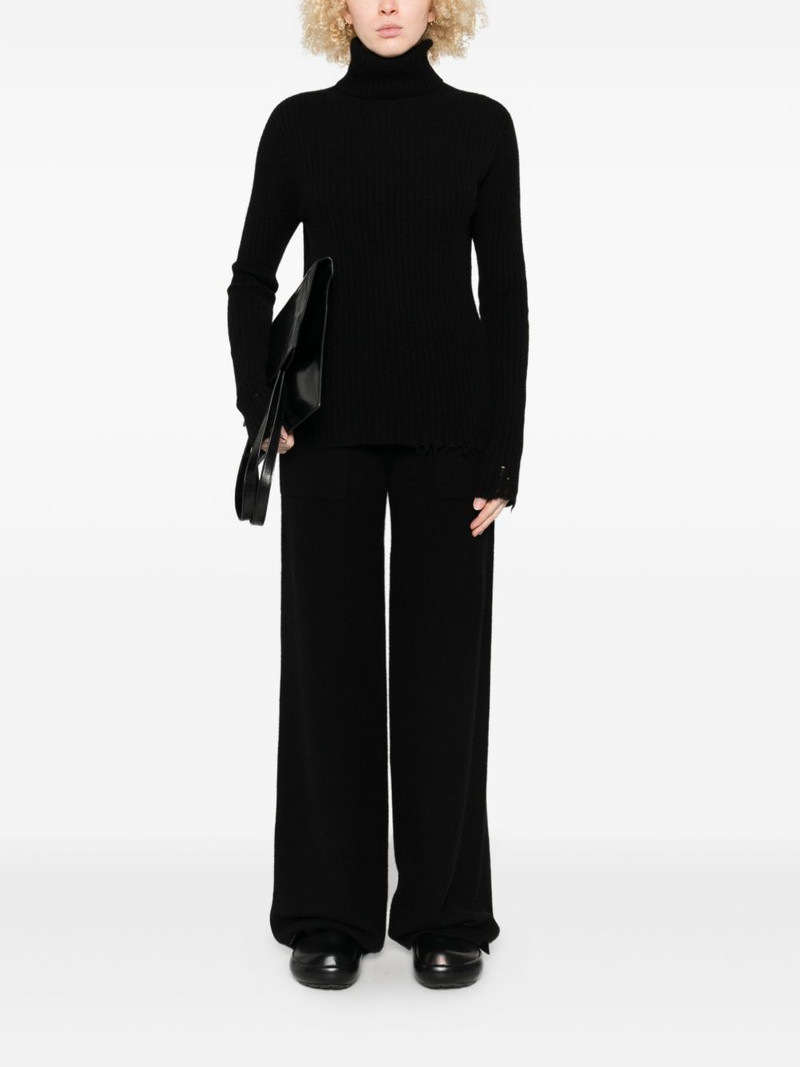 UMA WANG ribbed frayed-edge sweater outlook