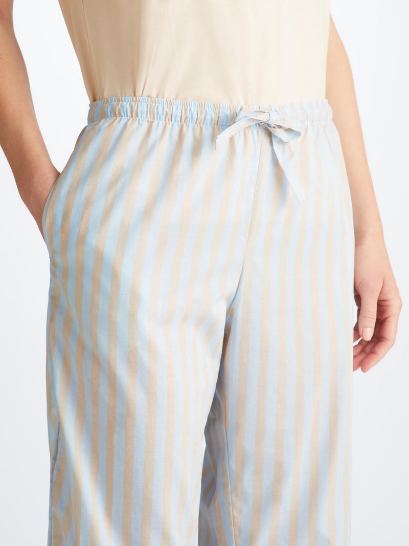 Women's Lounge Trousers Amalfi 20 Cotton Batiste Blue - 5