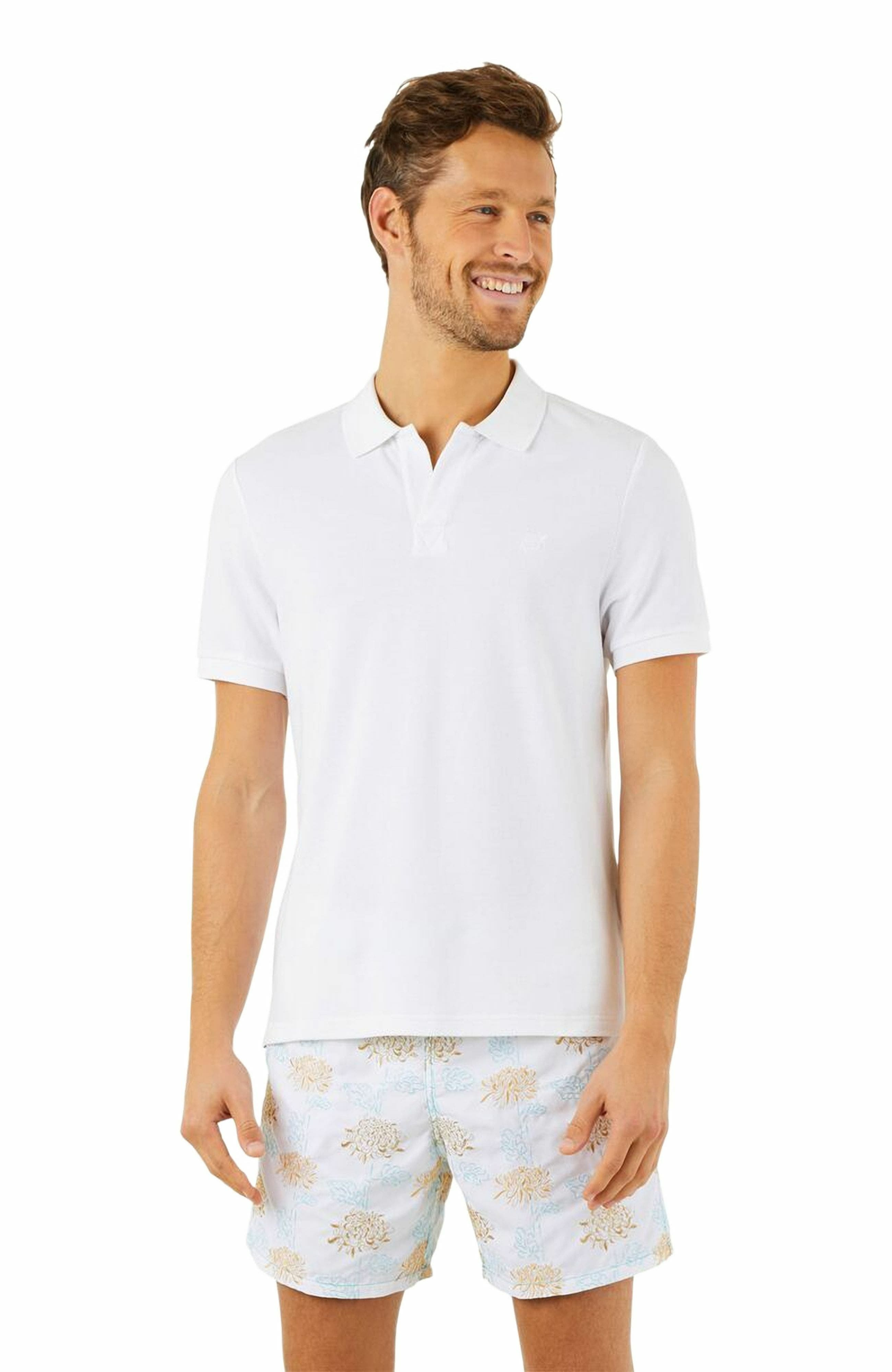 Vilebrequin Men's Solid Cotton Polo in Blanc at Nordstrom - 3