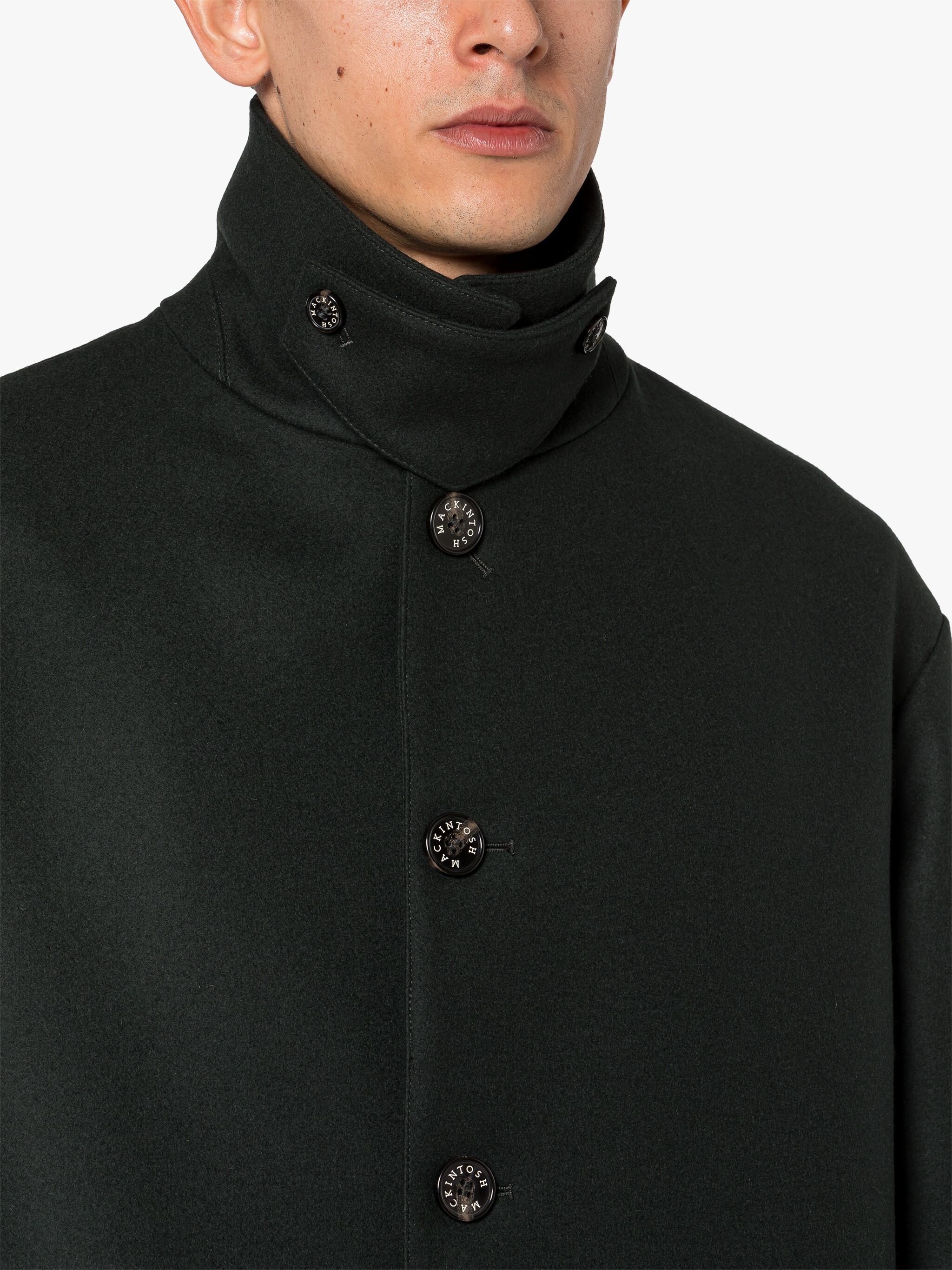 HUMBIE DARK GREEN WOOL OVERCOAT - 5
