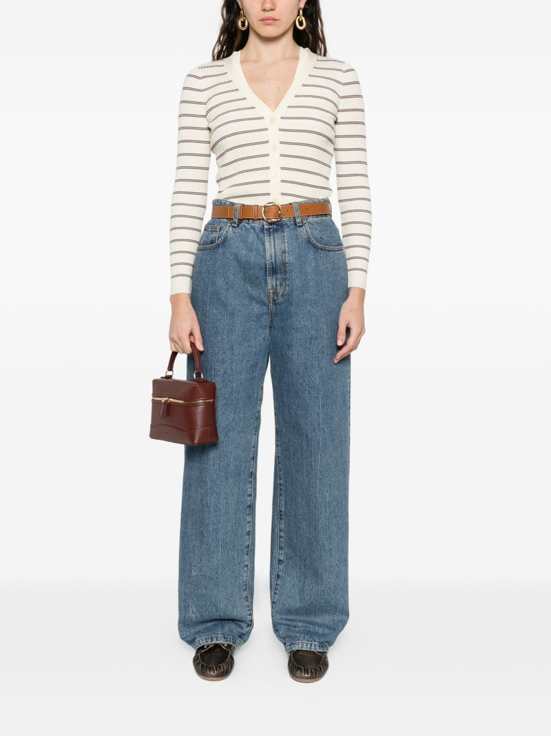 Sandro striped V-neck cardigan outlook