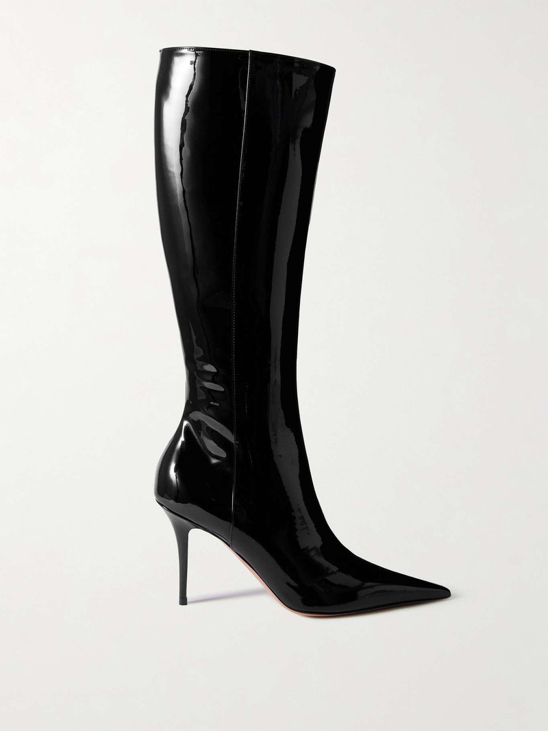 Barbara patent-leather knee boots Black 1