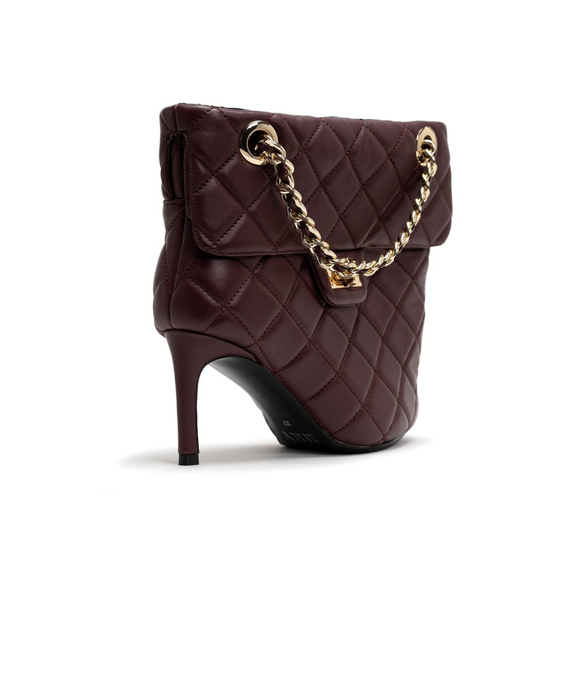 Quilted Bag Detail Pin Heel Short Boots 19