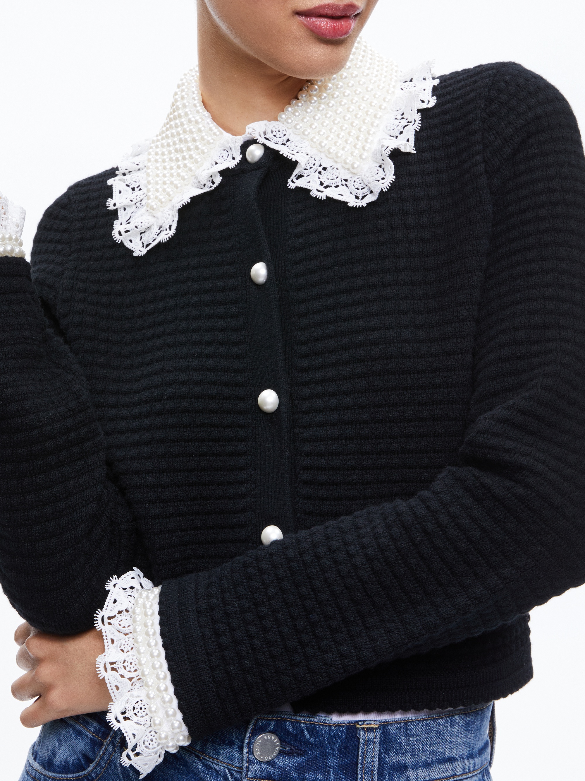 NOELLA EMBELLISHED COLLARED CARDIGAN - 5
