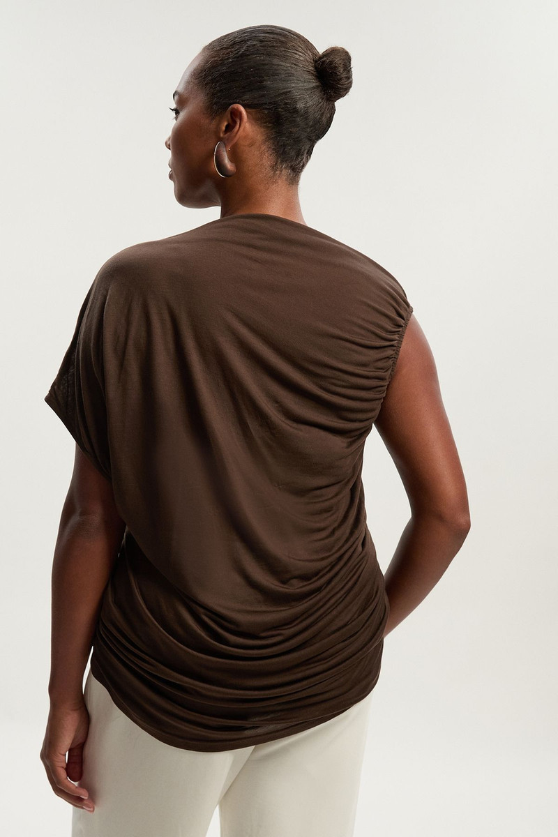 Plus Size Tencel Ruched Detail Top 4