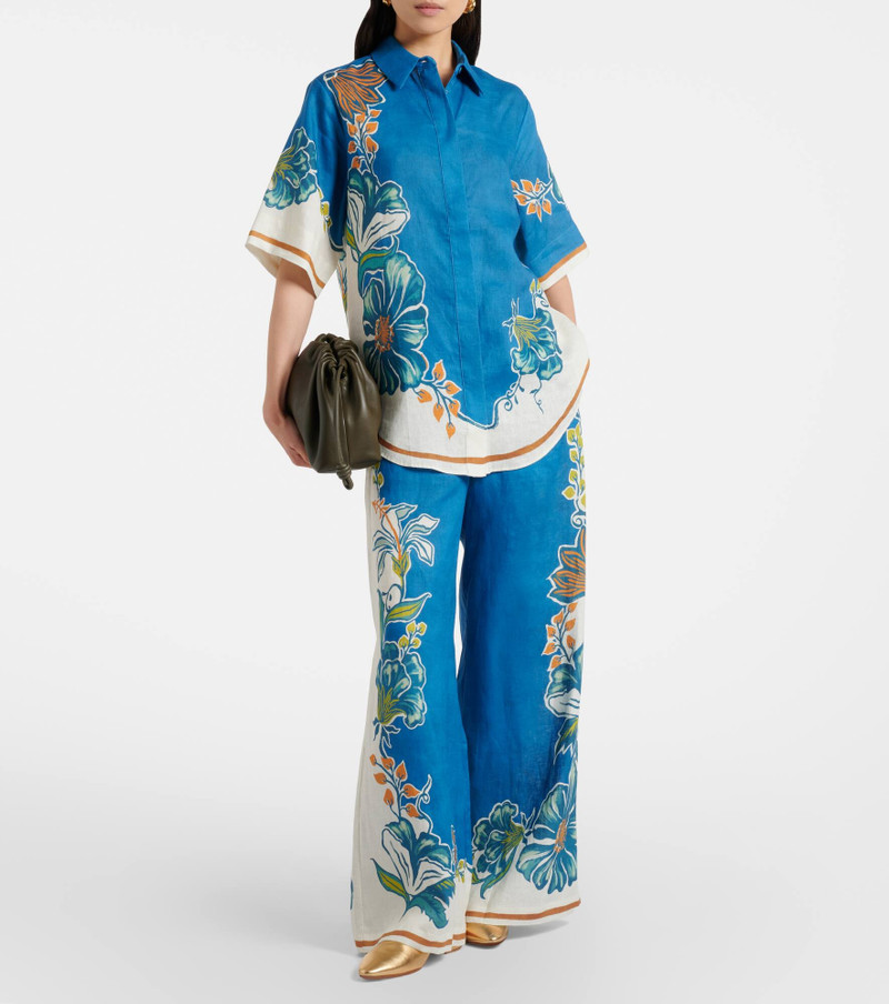 ALÉMAIS Luda floral linen palazzo pants outlook