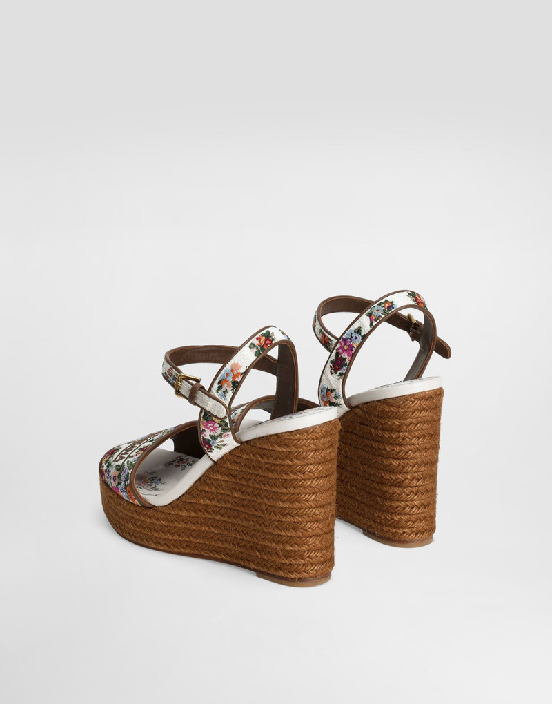 Dolce & Gabbana Nappa leather weDGe sandals with embroidery outlook