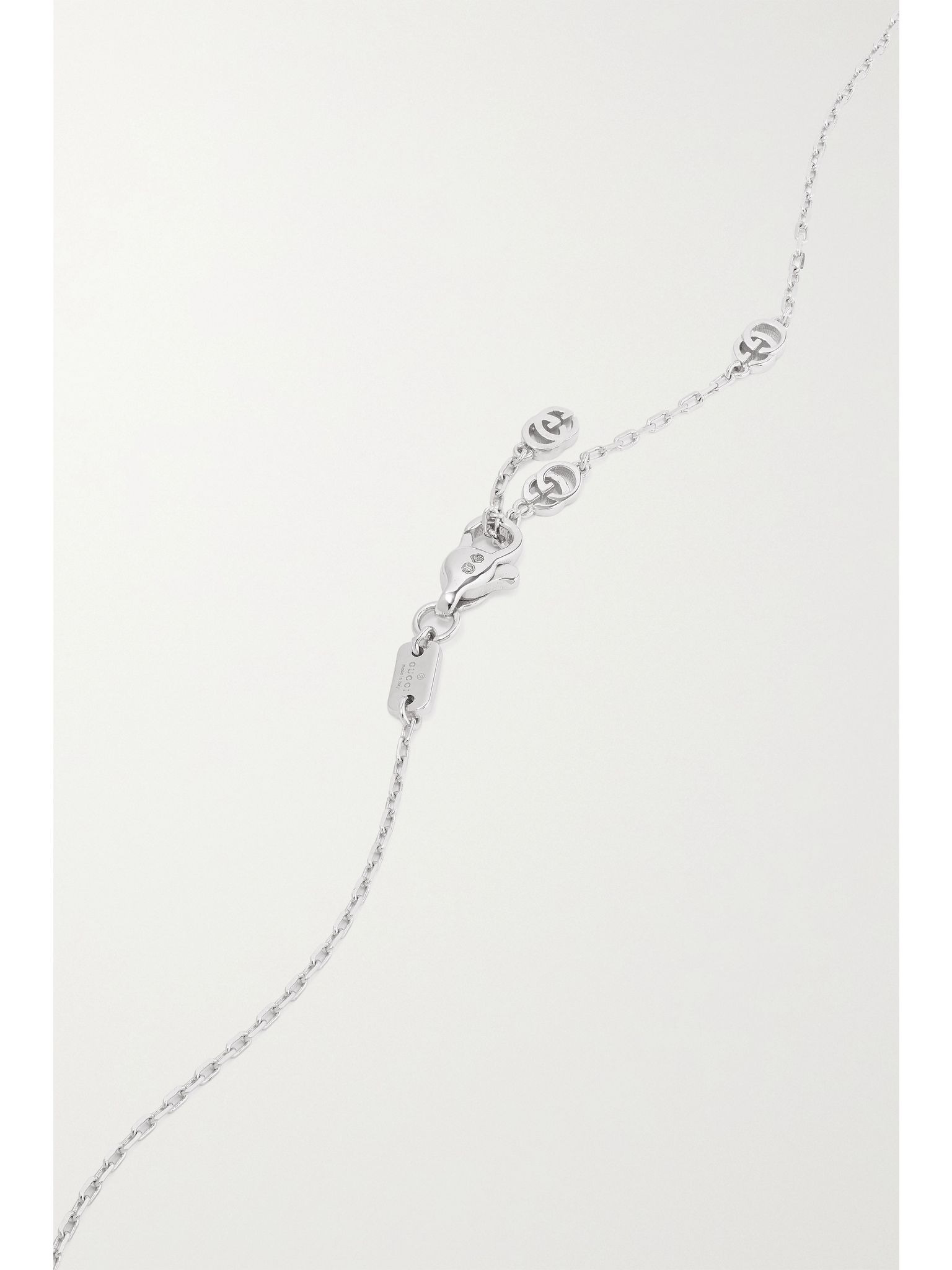 GG Running 18-karat white gold diamond necklace Silver - 3