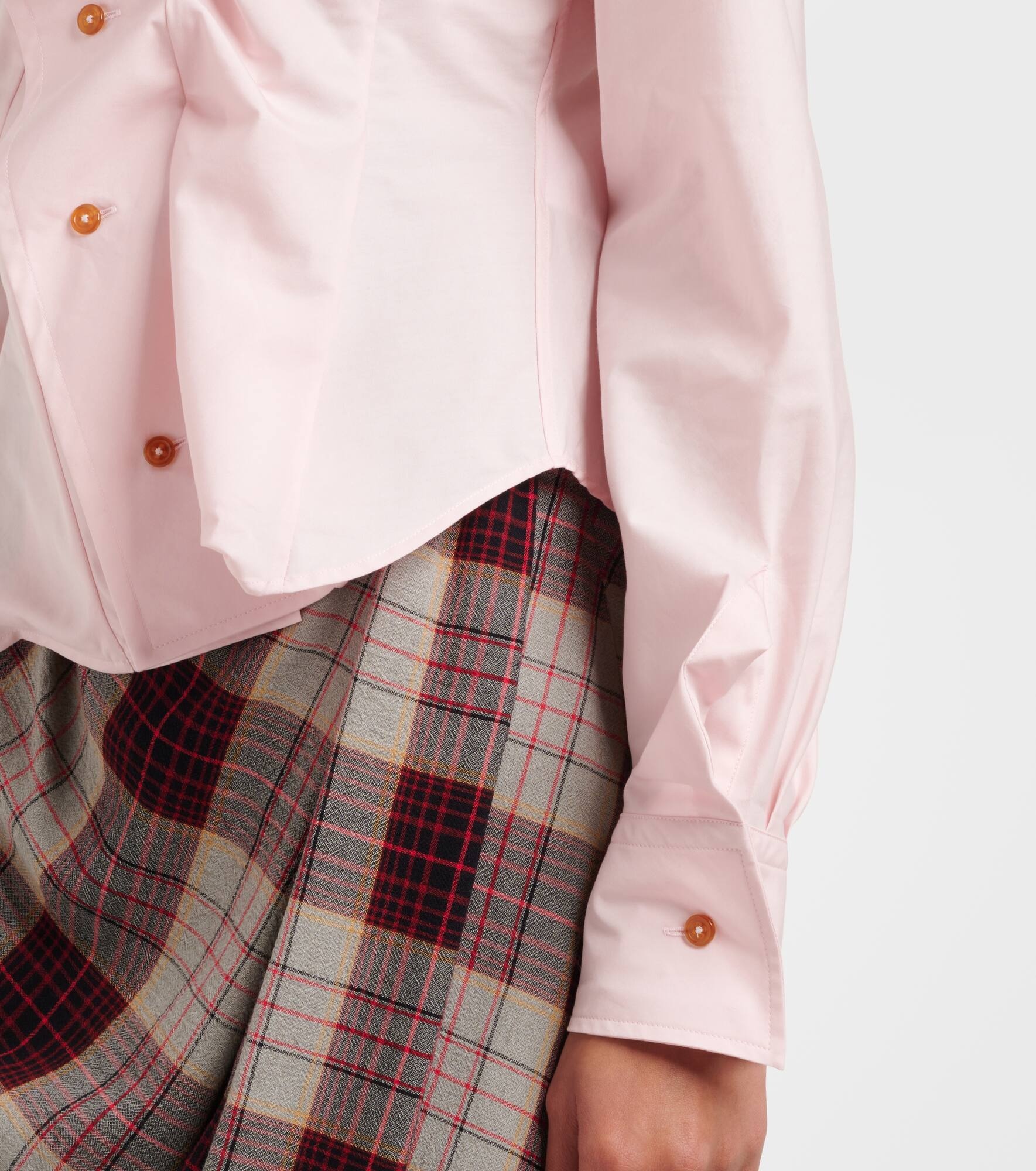Orb gathered asymmetric cotton shirt - 5