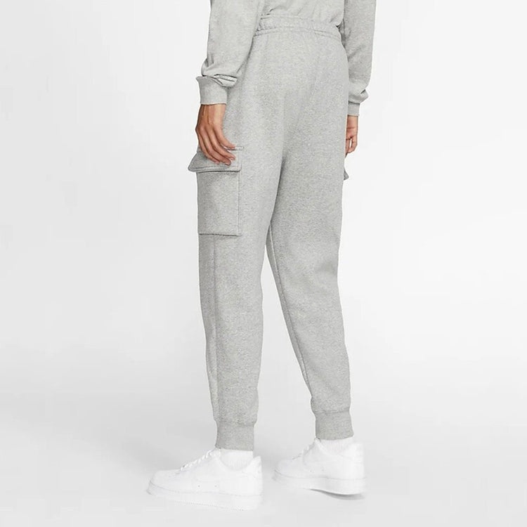 Nike Sportswear Club Fleece Cargo Multiple Pockets Stay Warm Bundle Feet Sports Long Pants Gray CD31 - 4