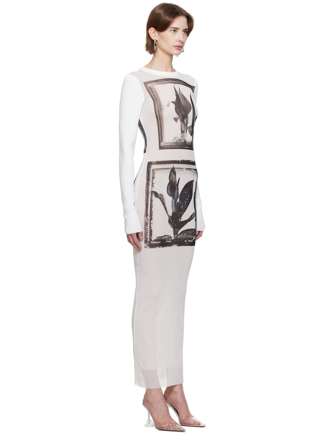 White Flowers Cadres Maxi Dress - 2