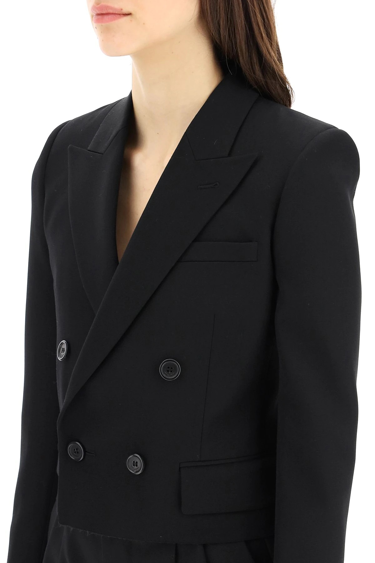 SHORT DOUBLE-BREASTED TUXEDO JACKET - 5