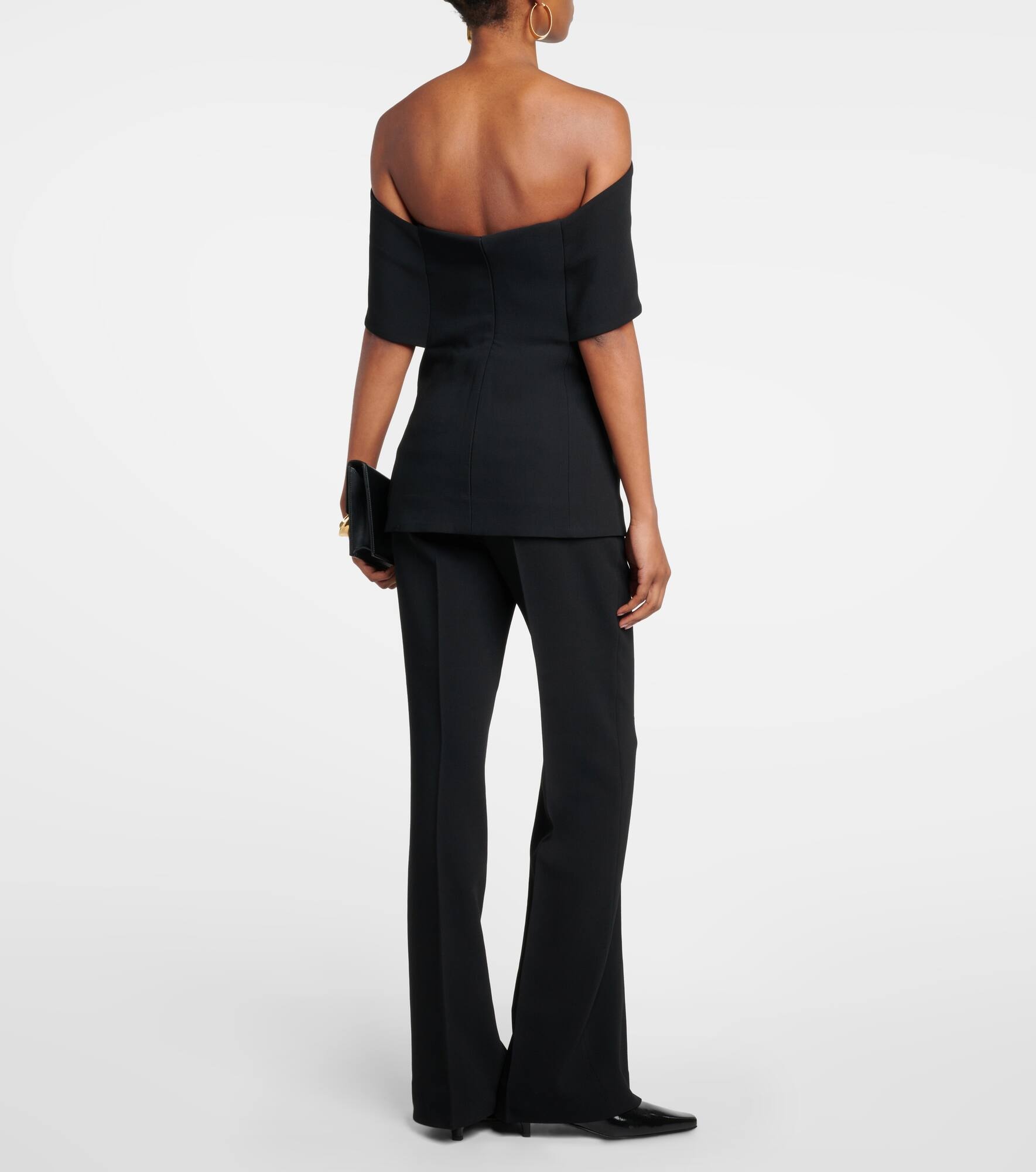 Off-shoulder crêpe top - 3