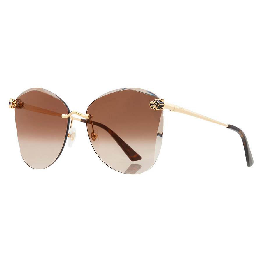 Cartier Panthere de Cartier Brown Multitreatment Butterfly Ladies Sunglasses CT0398S 002 62 - 2
