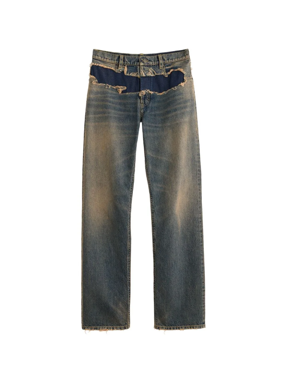 distressed denim jeans - 1