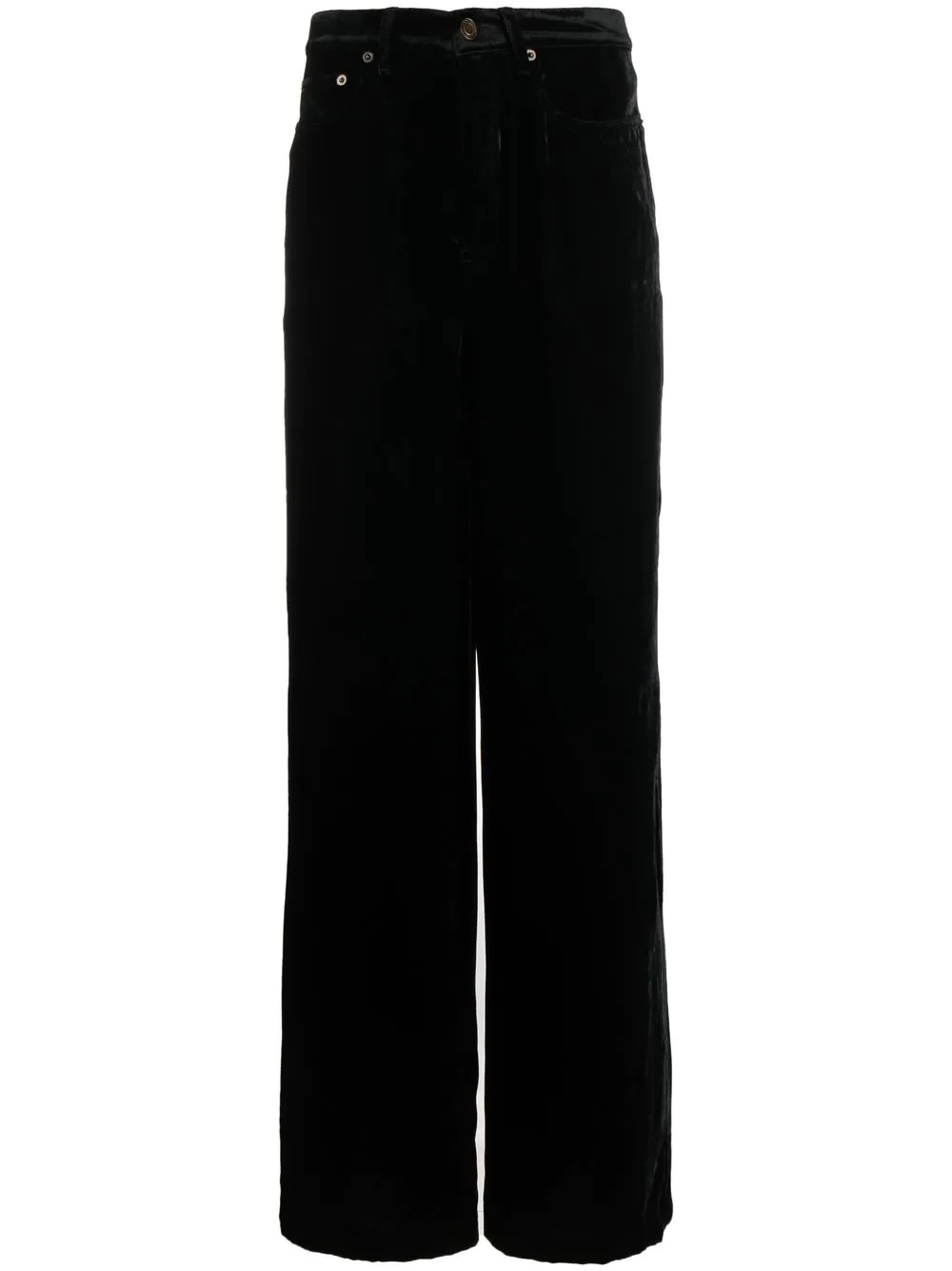 wide-leg velvet trousers - 1