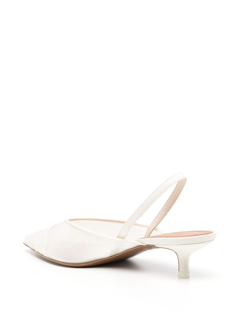 45mm lace-detailing slingback pumps - 3