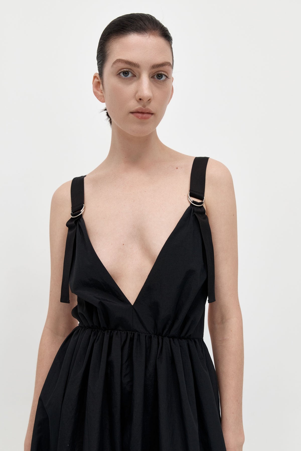 Plunge Sun Dress - Black - 4