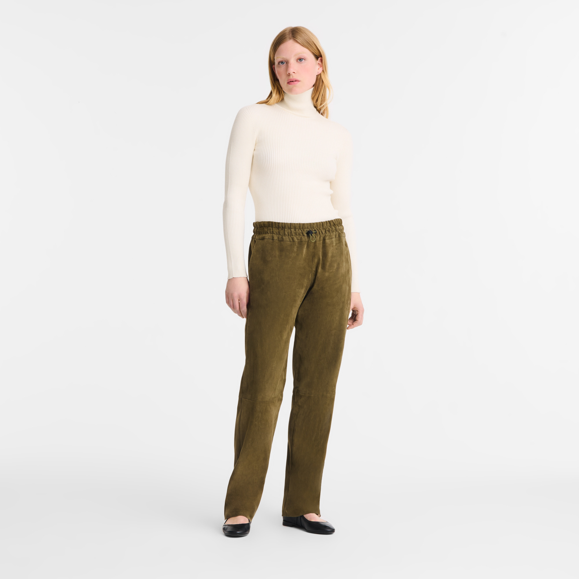 High collar fitted jumper Ecru - Knit - 2