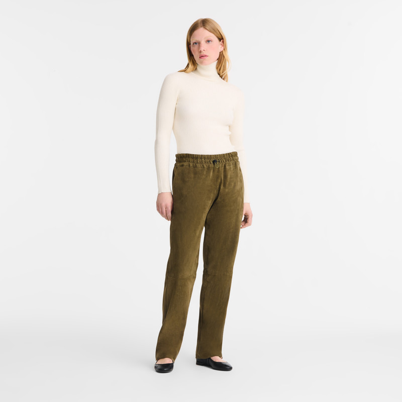 Longchamp High collar fitted jumper Ecru - Knit outlook