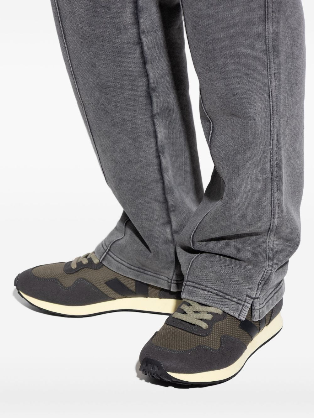 panelled suede trainers - 5
