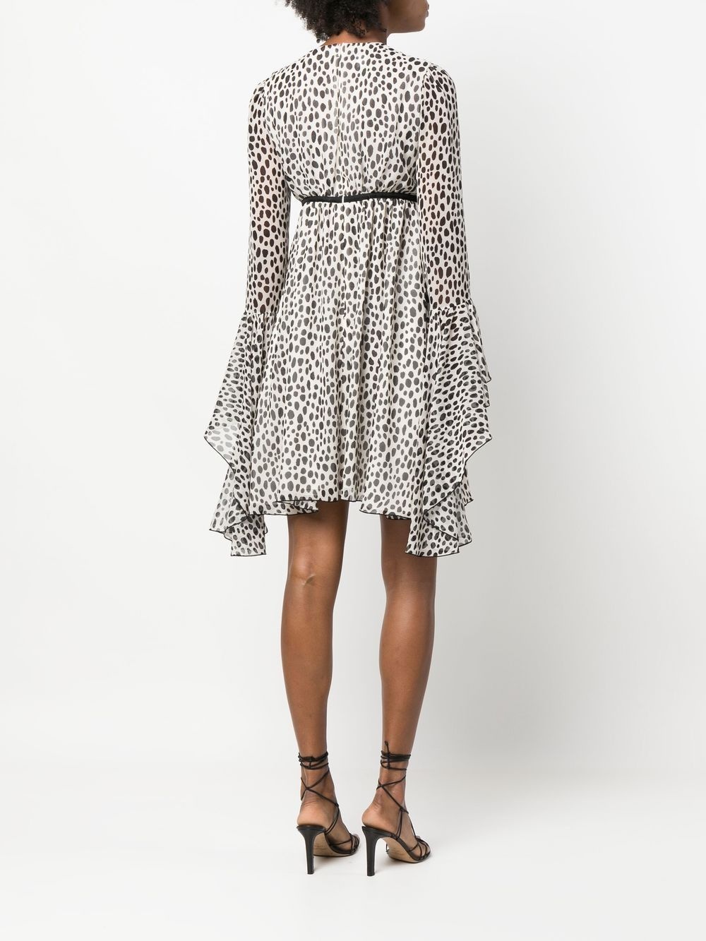 graphic-print silk mini dress - 4