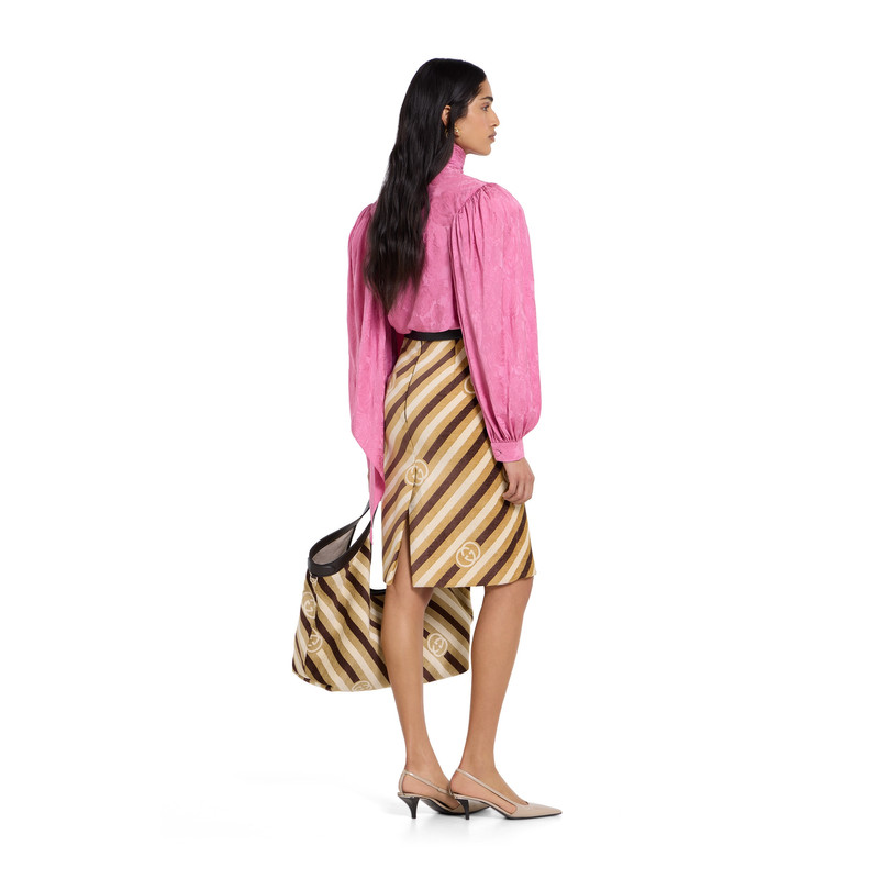 Diagonal GG velvet chenille midi skirt 4