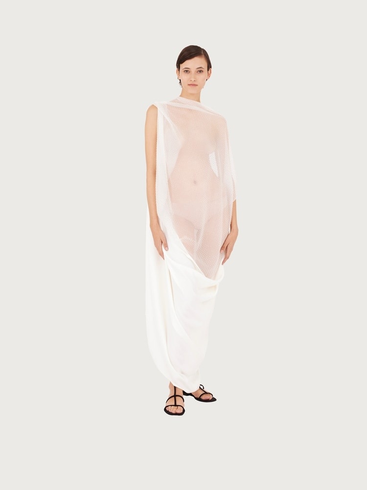 OPEN BACK DRAPE DRESS - 2