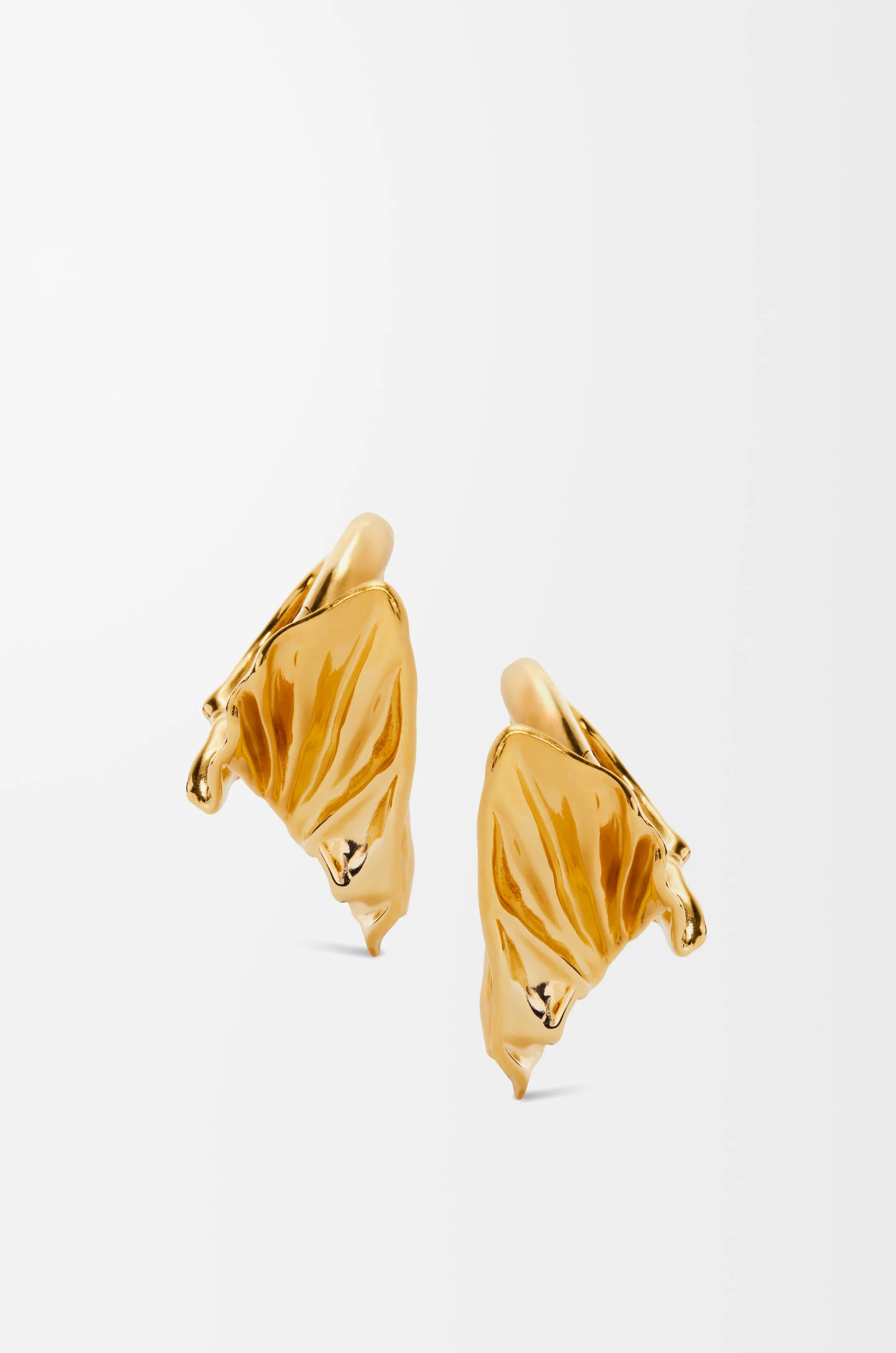 Pleated Fan hoop earrings in sterling silver - 1