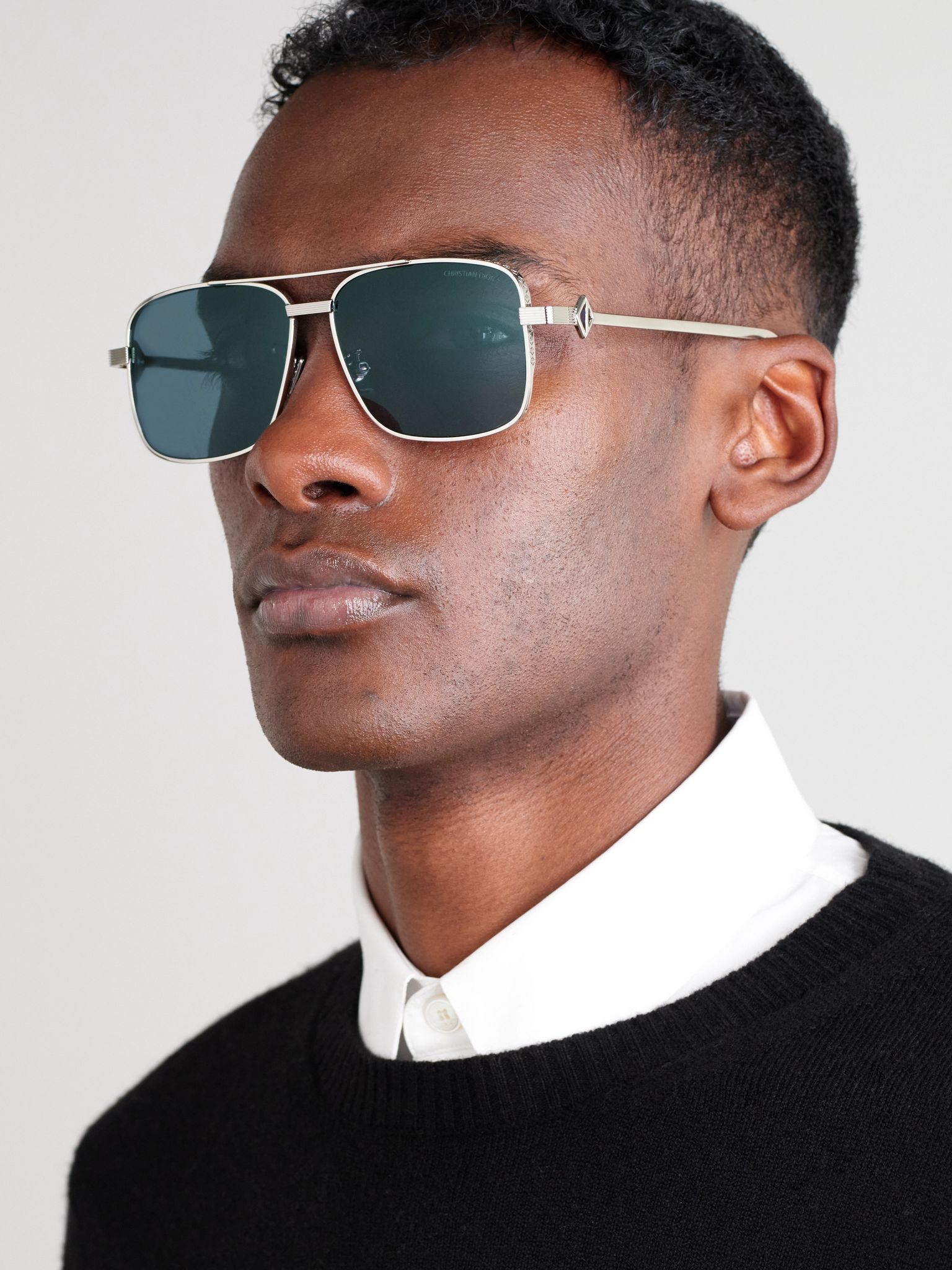 CD Diamond S9U Square-Frame Silver-Tone Sunglasses Silver - 2