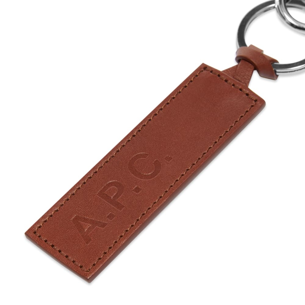 A.P.C. Leather Logo Keyring - 3