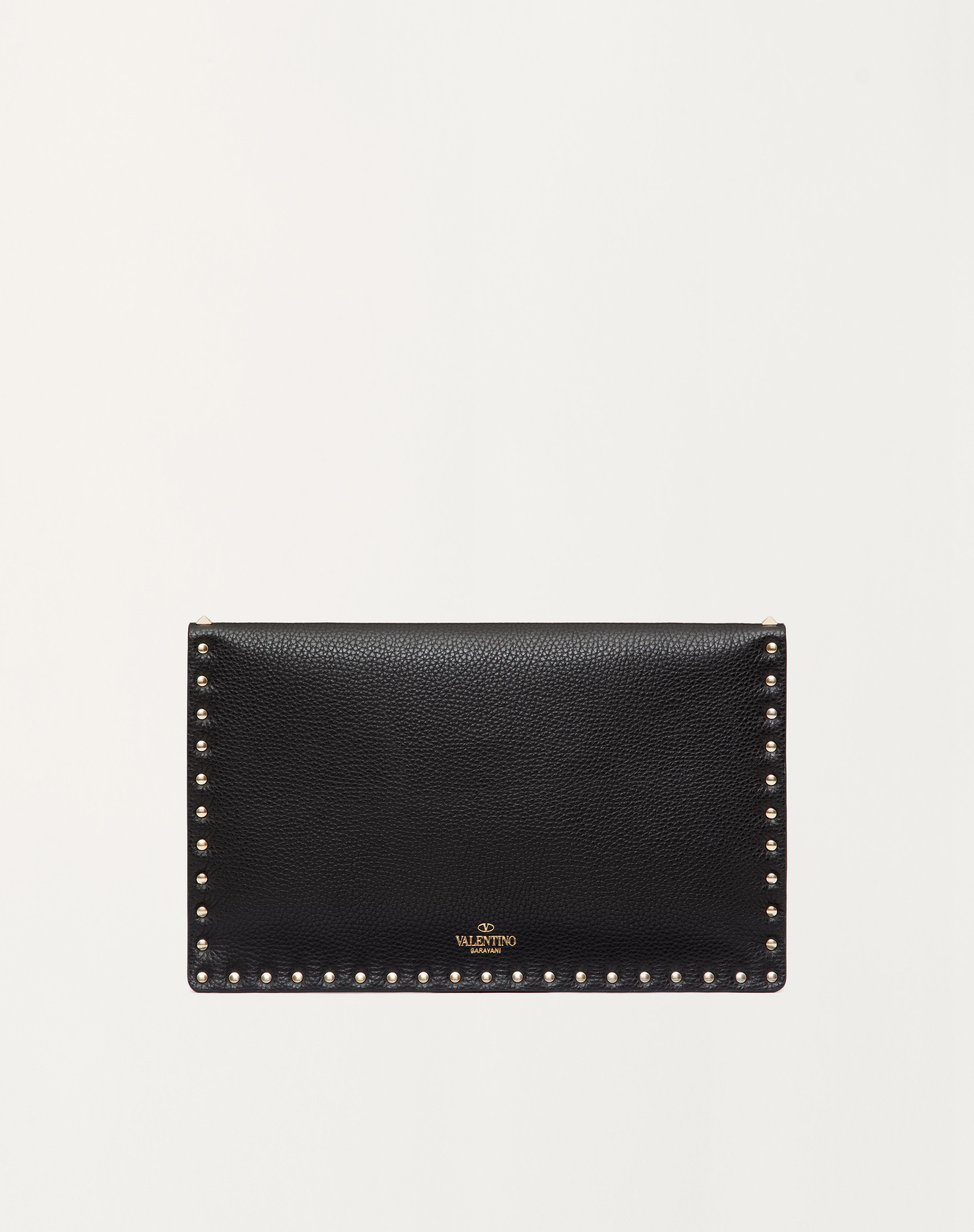 ROCKSTUD GRAINY CALFSKIN ENVELOPE POUCH - 4