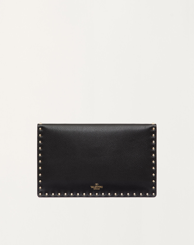 ROCKSTUD GRAINY CALFSKIN ENVELOPE POUCH 4