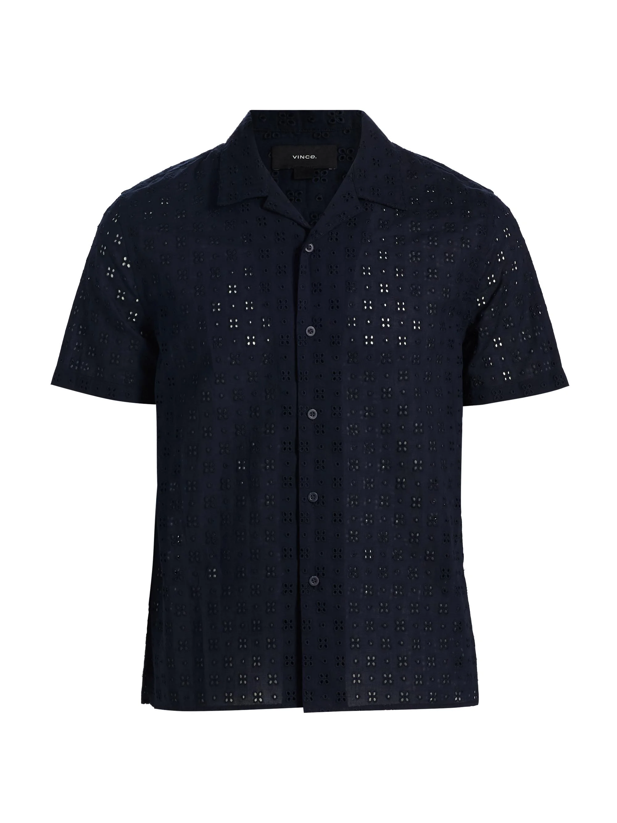 Men's Eyelet Cotton Camp Short-Sleeve Shirt - Coastal - 1