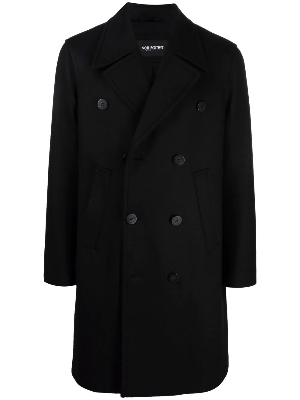 notched-lapels double-breasted coat - 1