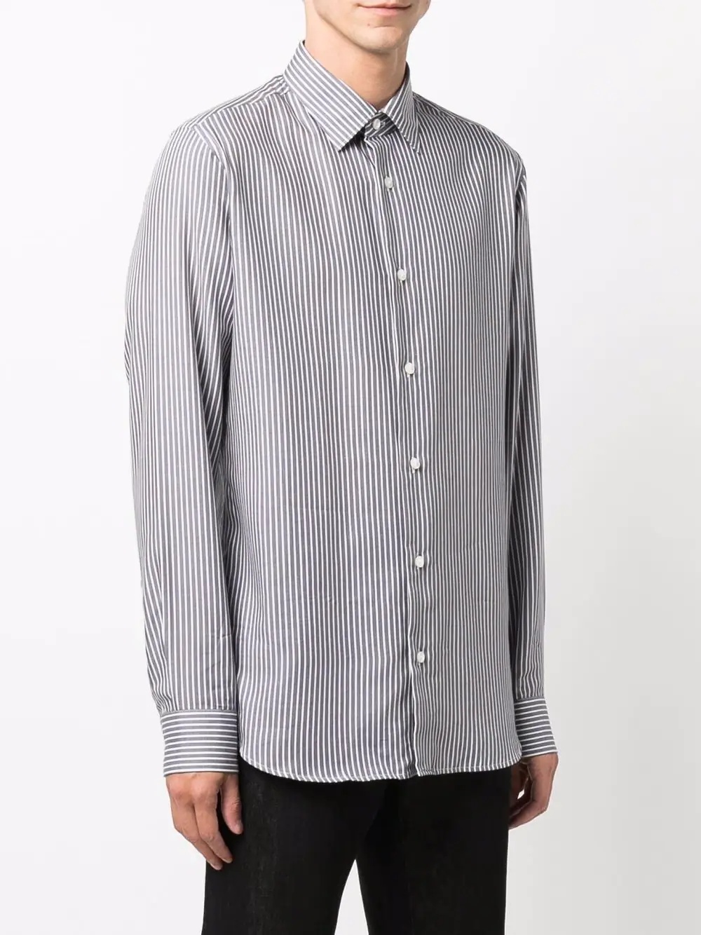 stripe-print cotton shirt - 3