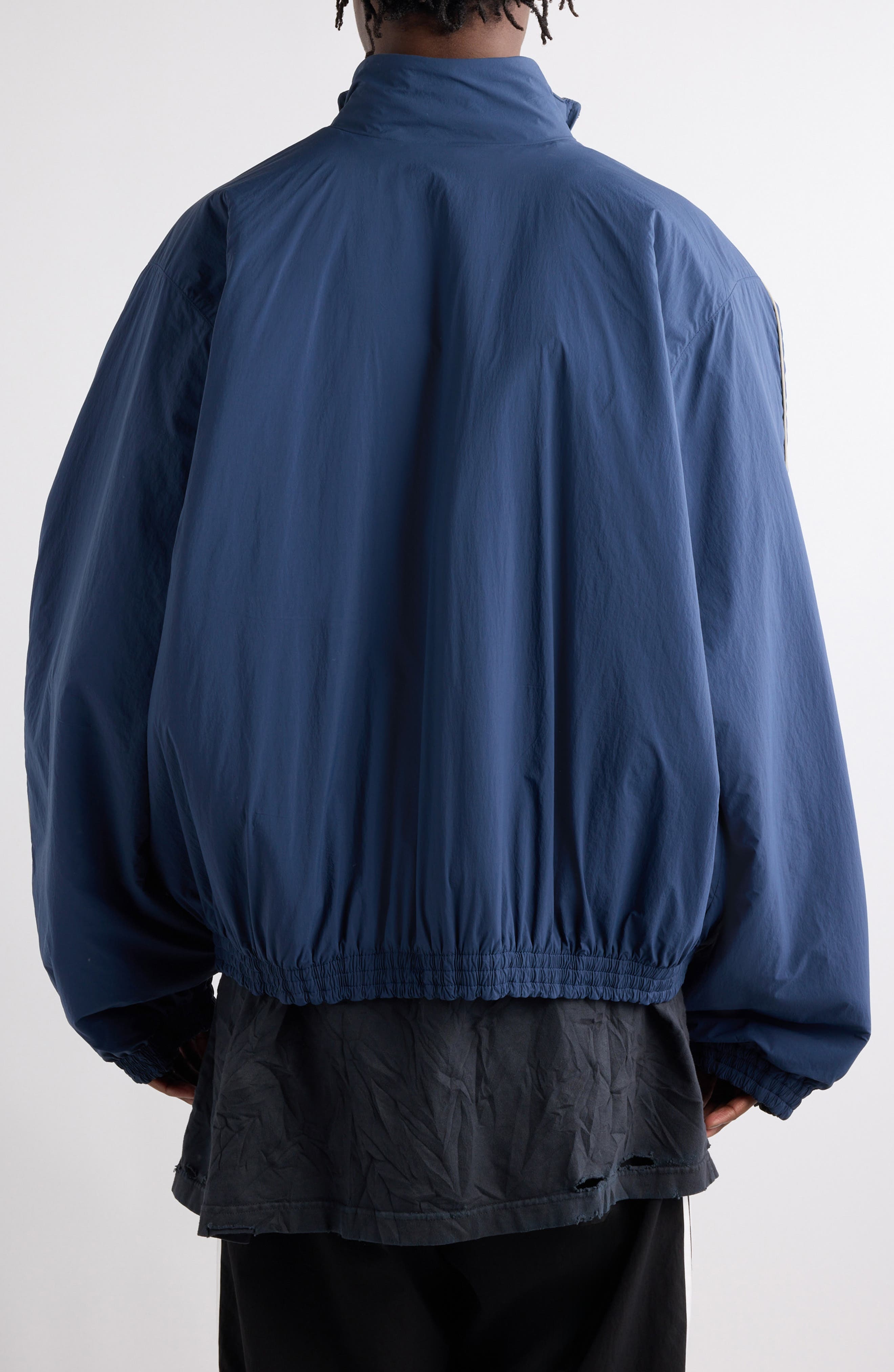 Balenciaga Deconstructed Track Jacket in 8065 Navy at Nordstrom - 3