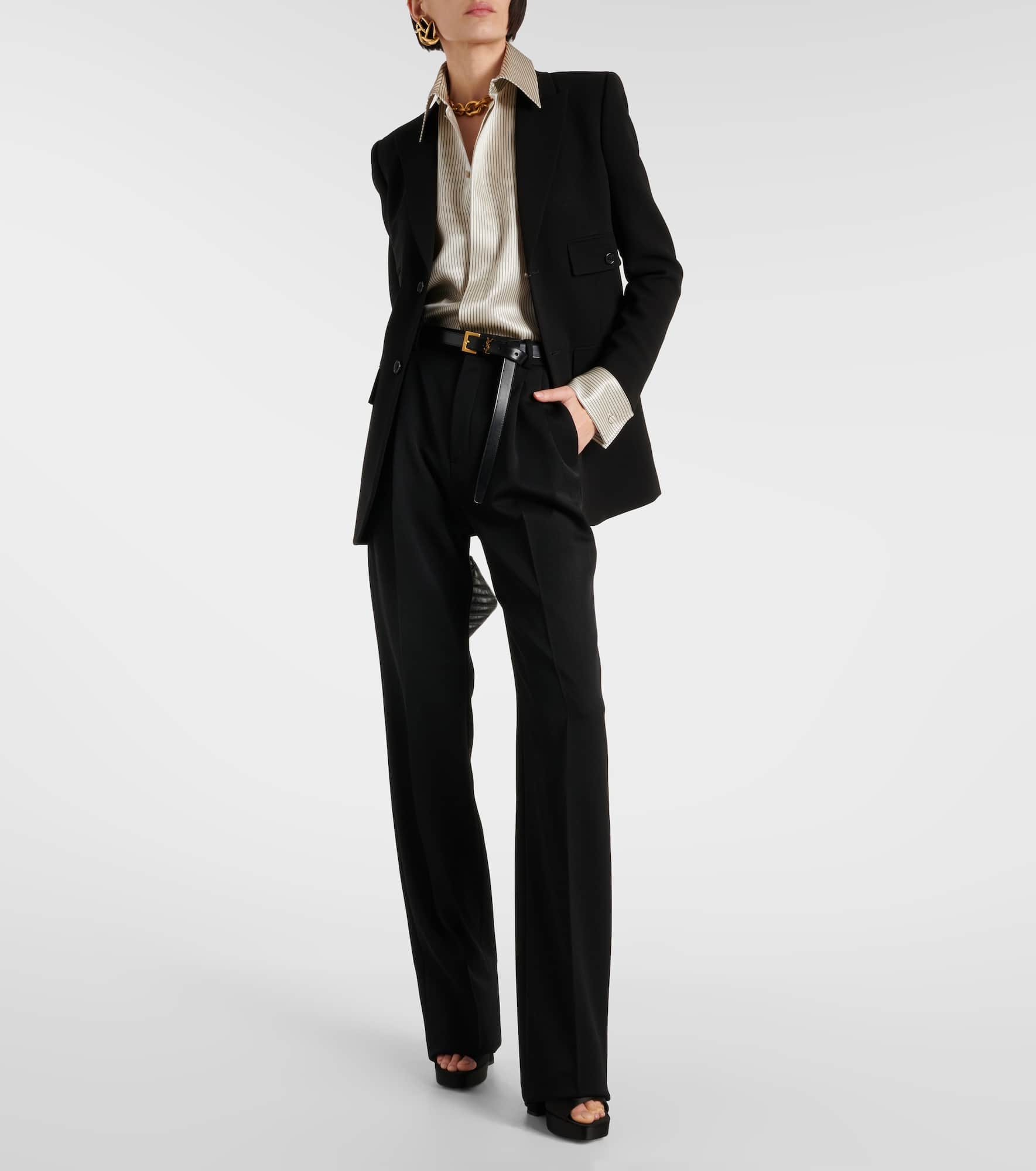 Striped silk satin shirt - 2