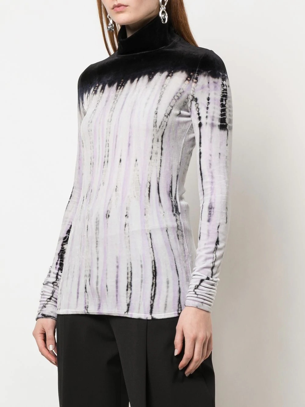 tie-dye velvet rollneck jumper - 3