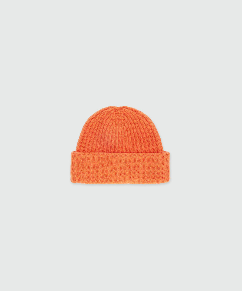 Orange ribbed hat with MSGM label 1