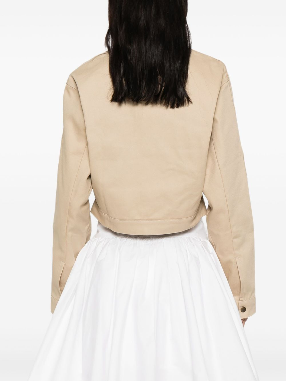three-stripe zip-up cropped jacket - 4