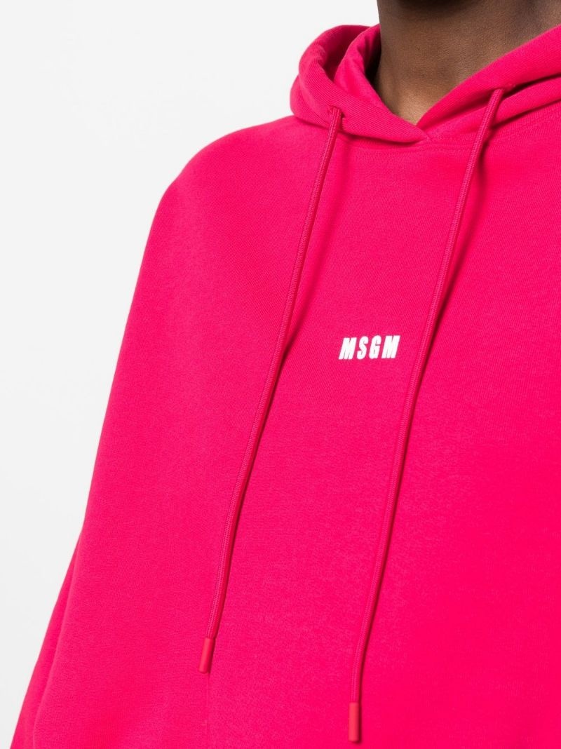 logo-print drawstring hoodie - 6