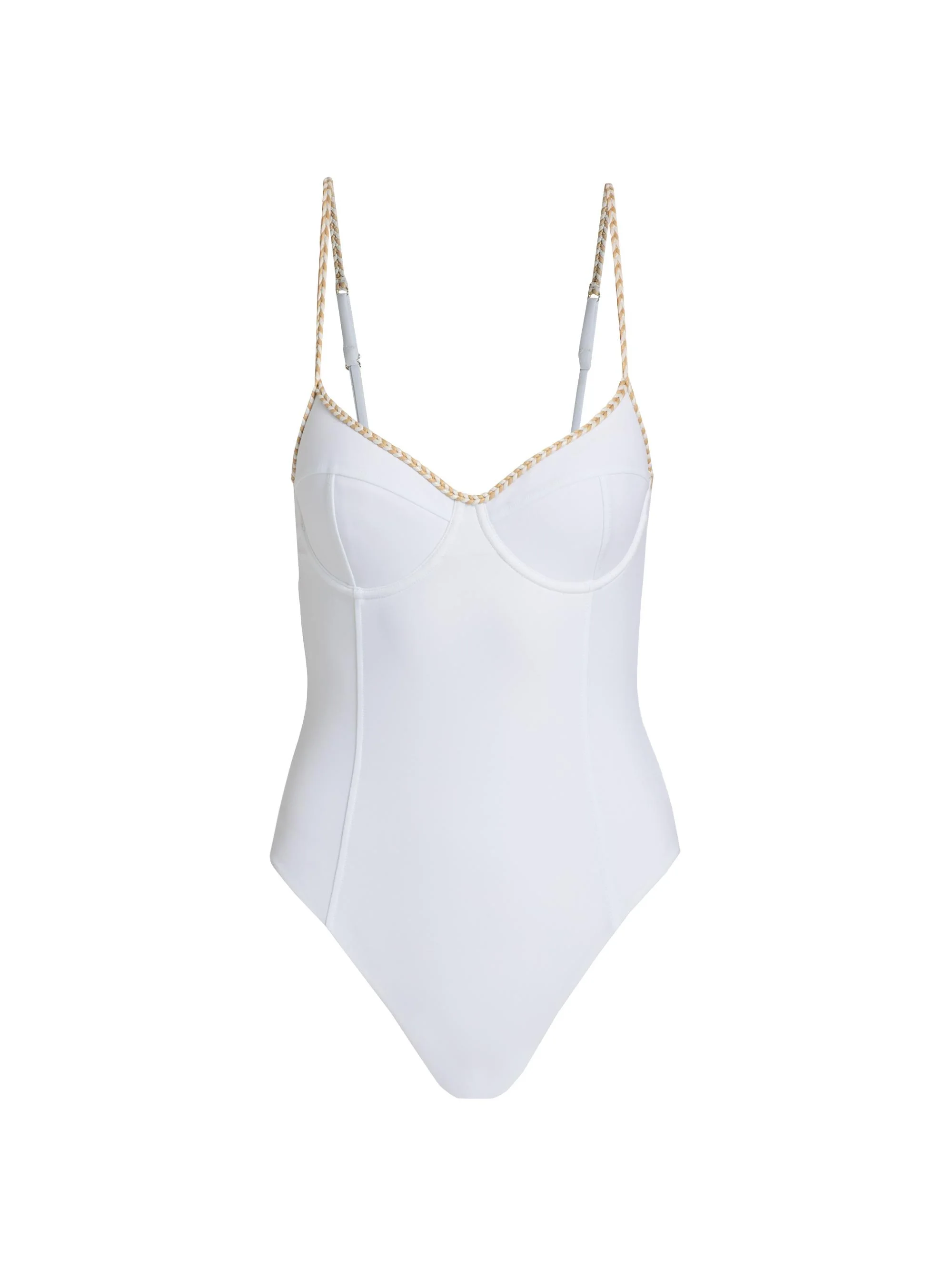 Women's Jayda Braided Underwire One-Piece Swimsuit - White - 1